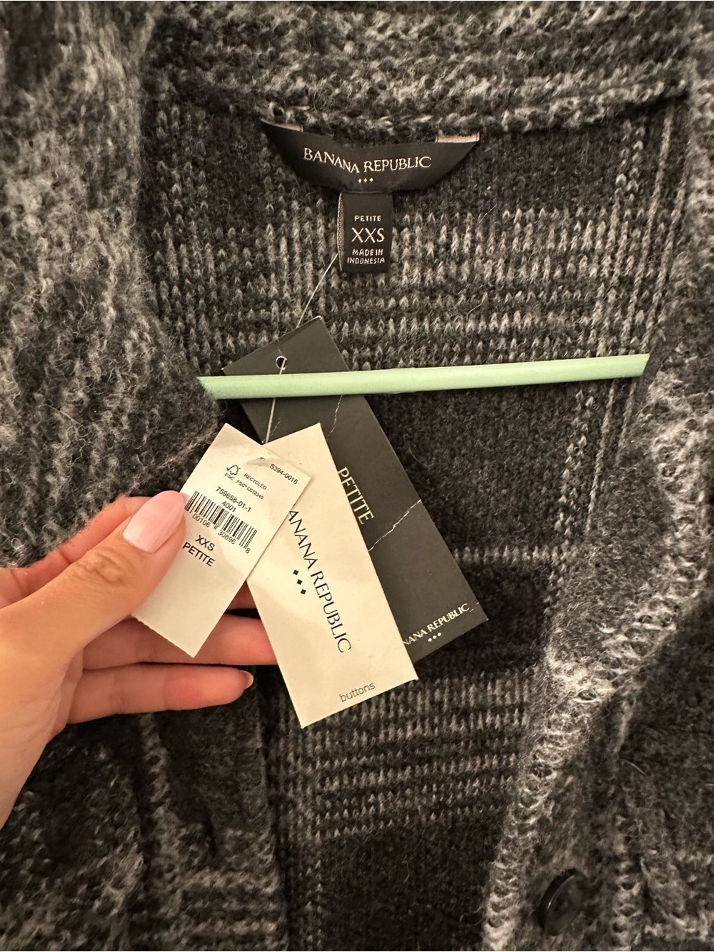 NWT Banana Republic plaid wool blend fall oversized shacket xxs petite - Picture 3 of 6